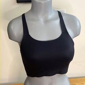 Nike Swoosh Luxe Long Line Black Sports Bra in Size Medium